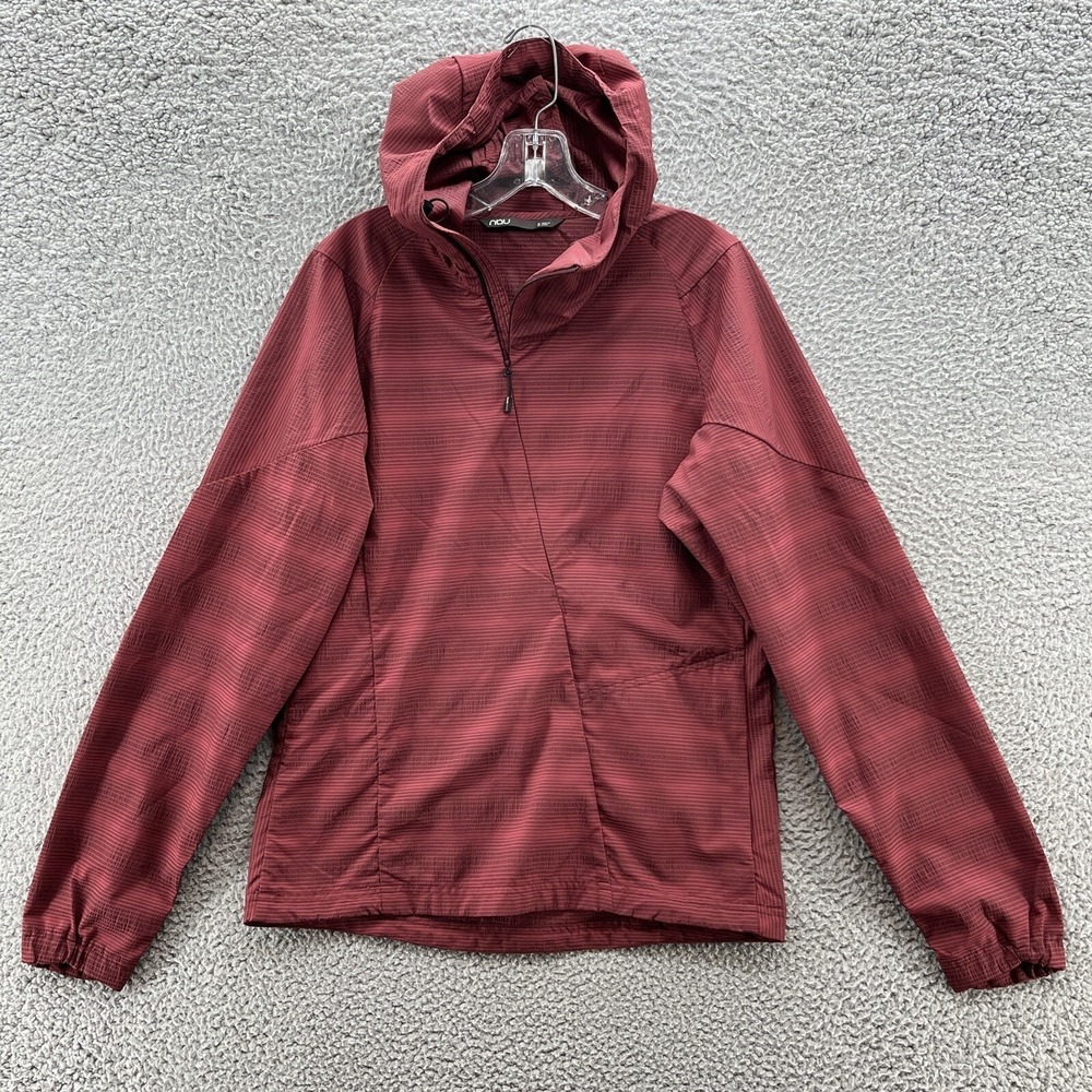 Nau Jacket Womens Small Maroon Red Half Zip Hooded Outdoor Windbreaker